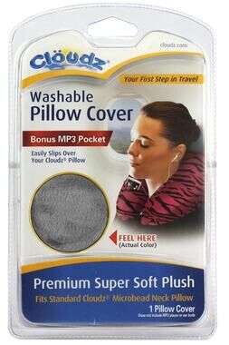 Washable Travel Neck Pillow Cover  (Cover Only)- Grey